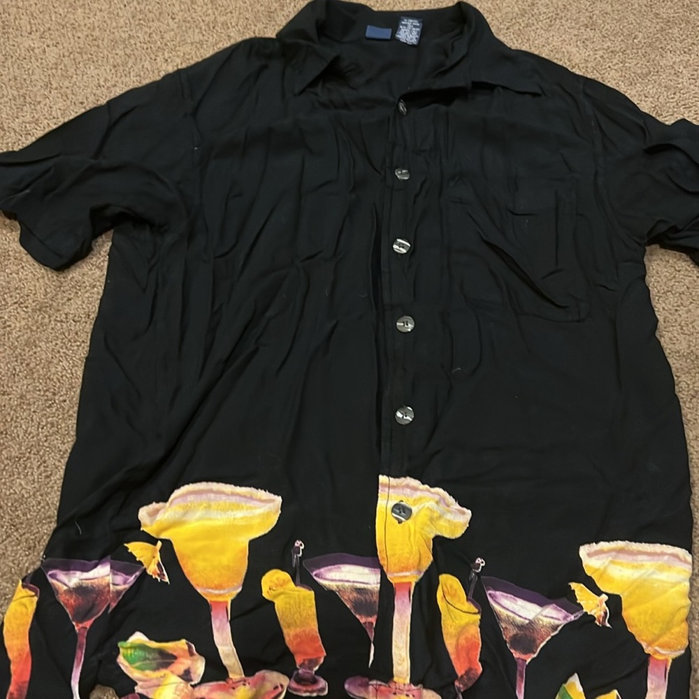 Vintage Cocktail Bar button down Cherokee‎ medium